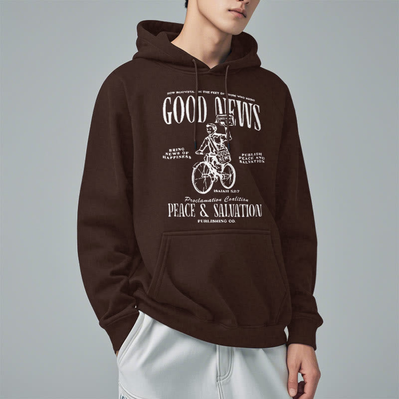 Christiandiscipleshop Quotation Style Good News Isaiah 52:7 Fleece Lined Polyester Hoodie