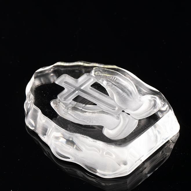 Christiandiscipleshop Classic Style Cross with Praying Hands Spiritual Crystal Desktop Decorations Ornament