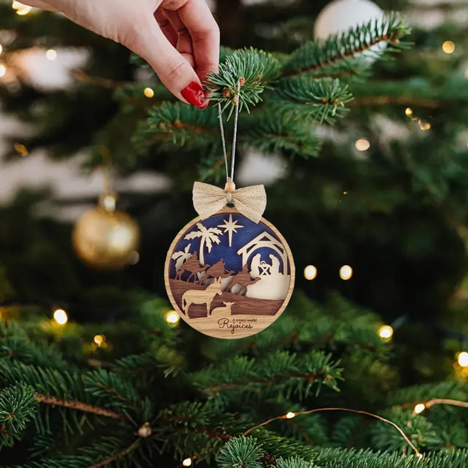 Christiandiscipleshop Rustic Style Holy Night Three Wise Men Christmas Nativity Hanging Ornaments