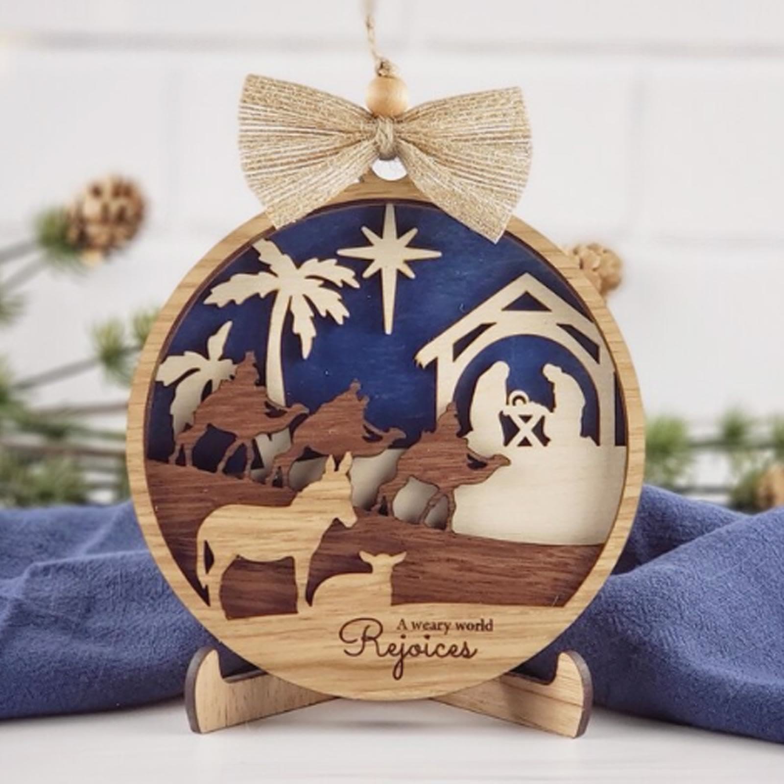 Christiandiscipleshop Rustic Style Holy Night Three Wise Men Christmas Nativity Hanging Ornaments