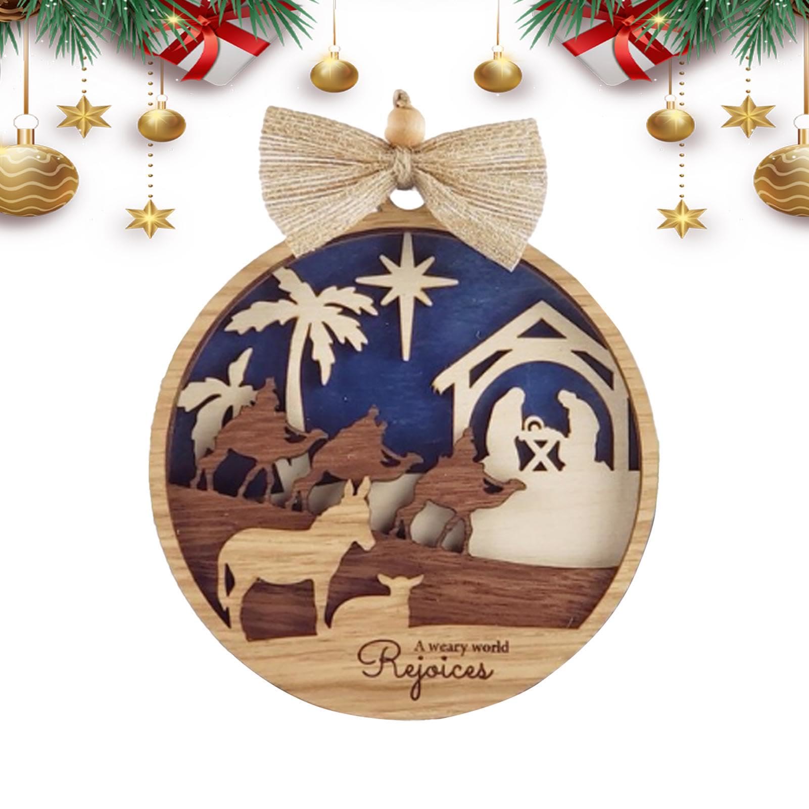 Christiandiscipleshop Rustic Style Holy Night Three Wise Men Christmas Nativity Hanging Ornaments