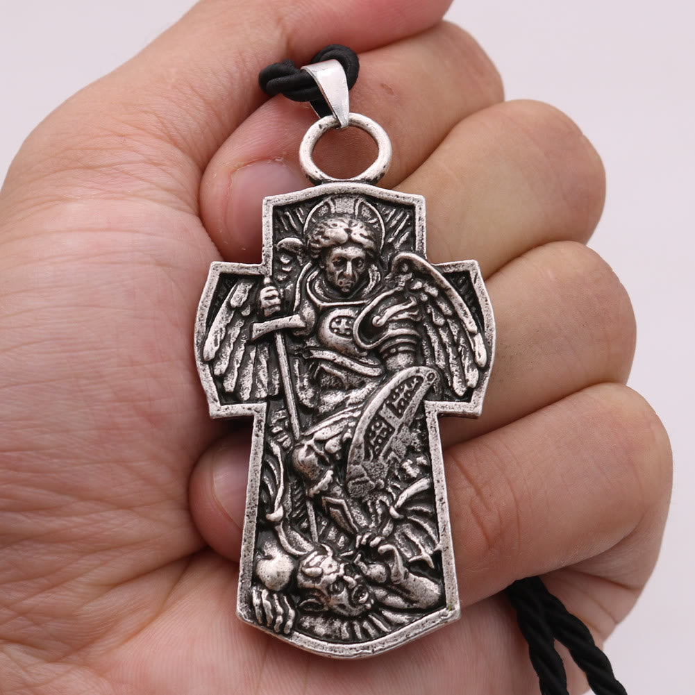 Christiandiscipleshop St. Michael the Archangel Protect Us Medal Titanium Pendant Necklace