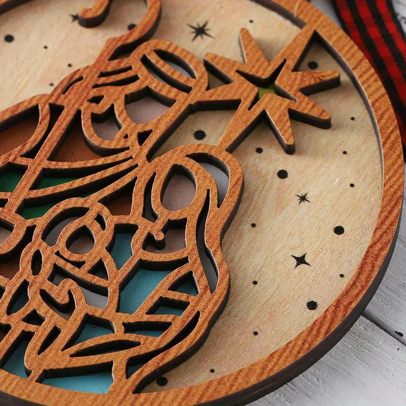 Christiandiscipleshop Classic Style Silhouette Star Nativity Scene Wooden Christmas Nativity Hanging Ornaments