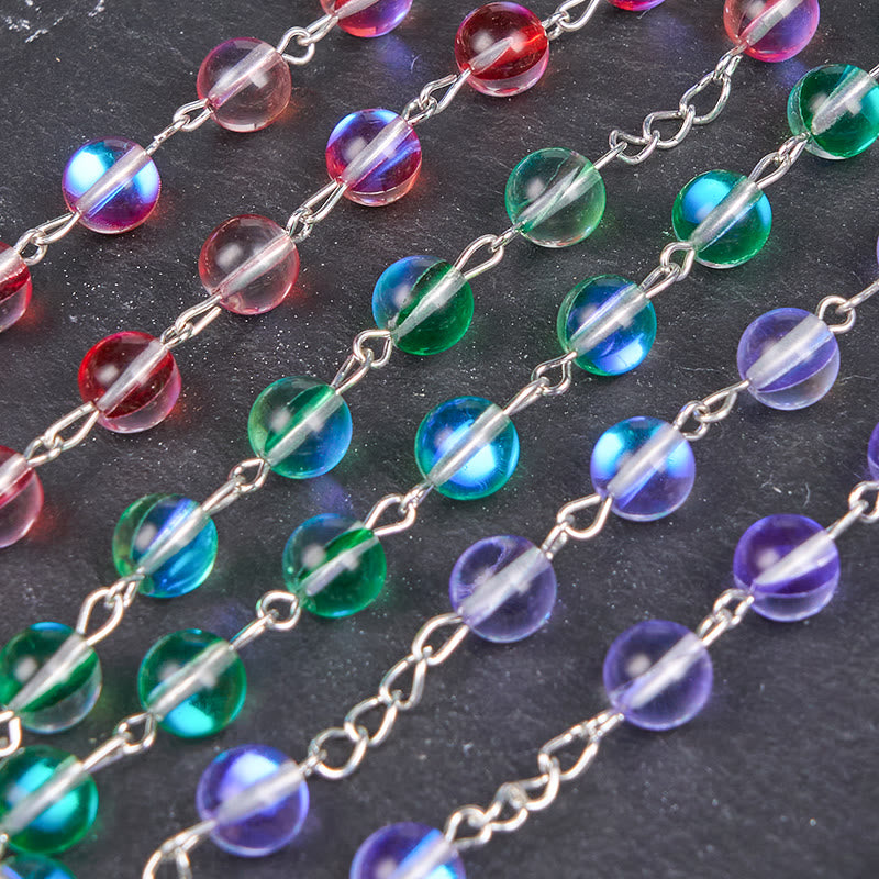 FREE Today: Our Lady of Guadalupe & Crucifix of 6 mm Round Multicolor Glass Chain Rosary
