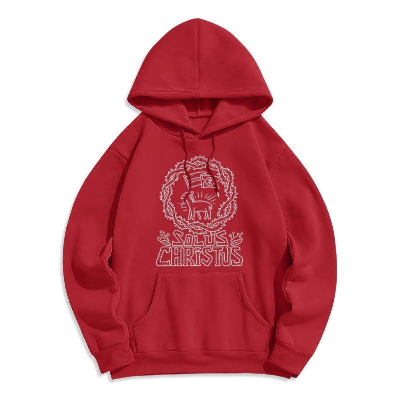 Christiandiscipleshop Modern Style Solus Christus Lamb Fleece Lined Polyester Hoodie