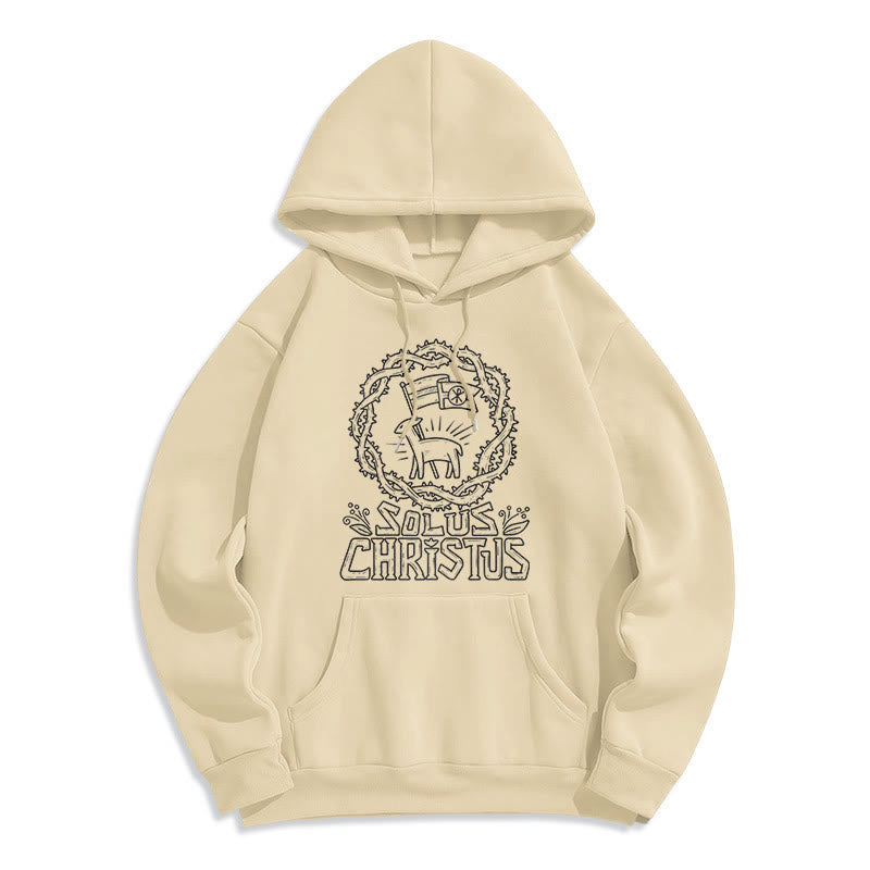 Christiandiscipleshop Modern Style Solus Christus Lamb Fleece Lined Polyester Hoodie