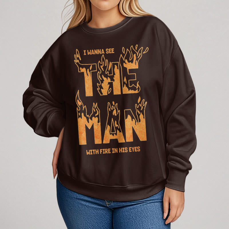 Christiandiscipleshop Quotation Style The Man With Fire in His Eyes Fleece Lined Polyester Sweatshirt