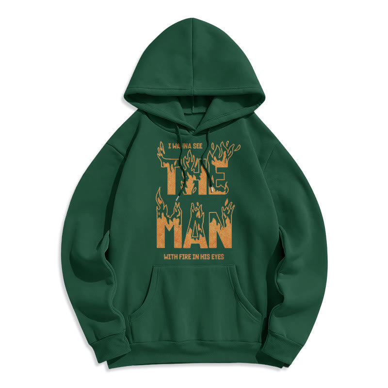 Christiandiscipleshop Zitat-Stil „Der Mann mit dem Feuer in seinen Augen“ Fleecegefütterter Polyester-Hoodie