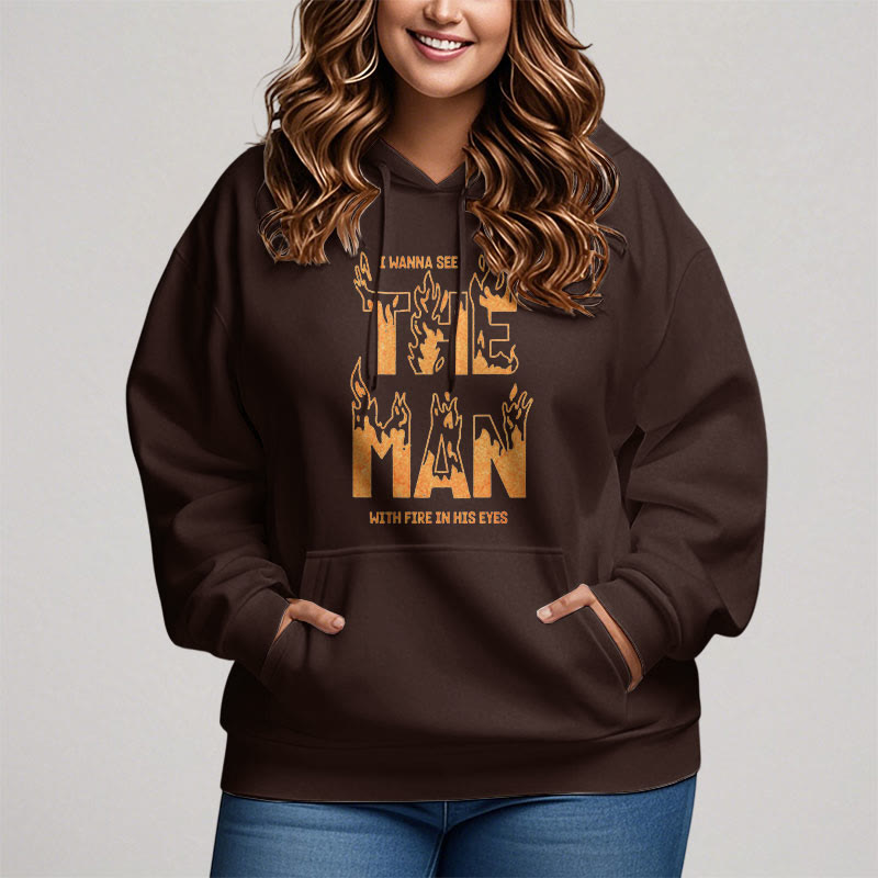 Christiandiscipleshop Quotation Style The Man With Fire in His Eyes Fleece Lined Polyester Hoodie