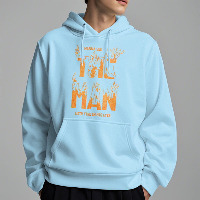 Christiandiscipleshop Zitat-Stil „Der Mann mit dem Feuer in seinen Augen“ Fleecegefütterter Polyester-Hoodie