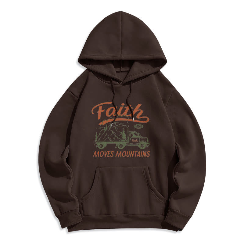 Christiandiscipleshop Quotation Colored Style Faith Moves Mountains Fleece Lined Polyester Hoodie