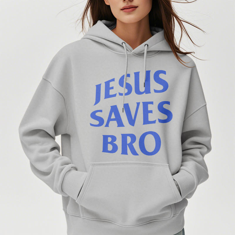 Christiandiscipleshop Quotation Style Jesus Saves Bro Proud Faith Fleece Lined Polyester Hoodie
