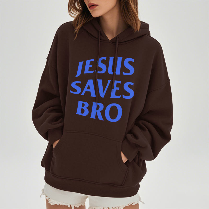 Christiandiscipleshop Quotation Style Jesus Saves Bro Proud Faith Fleece Lined Polyester Hoodie