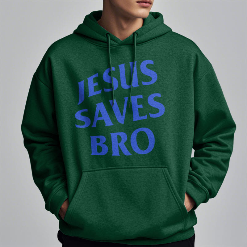 Christiandiscipleshop Quotation Style Jesus Saves Bro Proud Faith Fleece Lined Polyester Hoodie