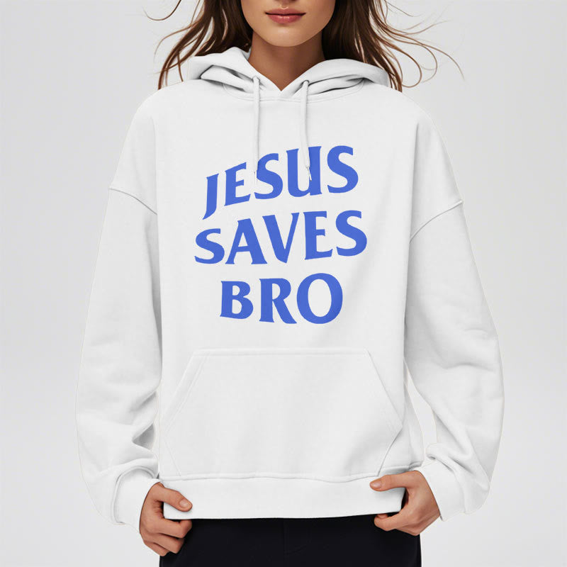 Christiandiscipleshop Quotation Style Jesus Saves Bro Proud Faith Fleece Lined Polyester Hoodie