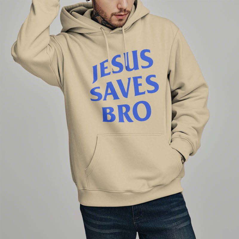 Christiandiscipleshop Quotation Style Jesus Saves Bro Proud Faith Fleece Lined Polyester Hoodie
