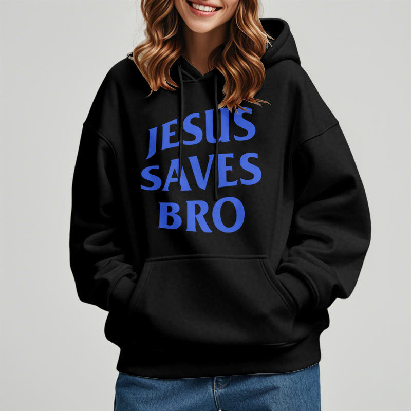 Christiandiscipleshop Quotation Style Jesus Saves Bro Proud Faith Fleece Lined Polyester Hoodie