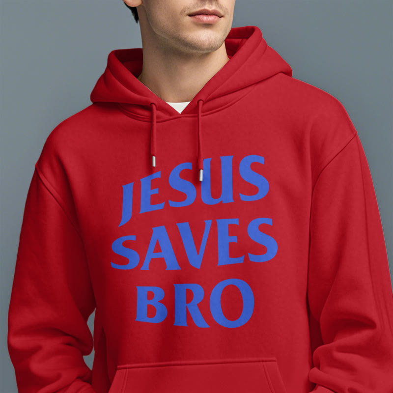 Christiandiscipleshop Quotation Style Jesus Saves Bro Proud Faith Fleece Lined Polyester Hoodie