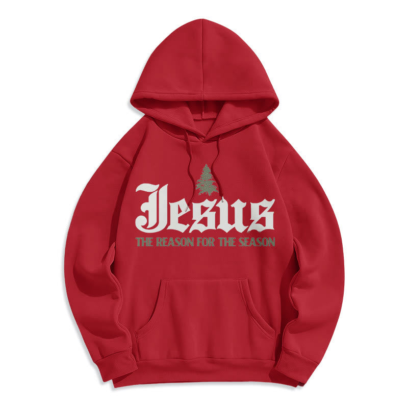 Christiandiscipleshop Quotation Style Jesus The Reason for the Season Fleece Lined Polyester Hoodie