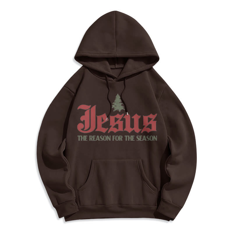 Christiandiscipleshop Quotation Style Jesus The Reason for the Season Fleece Lined Polyester Hoodie