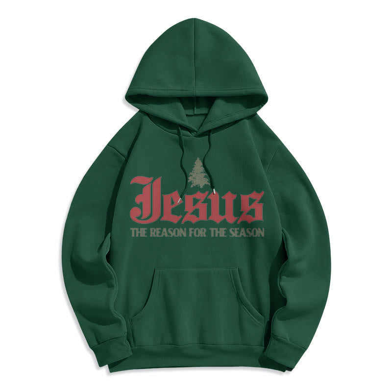Christiandiscipleshop Quotation Style Jesus The Reason for the Season Fleece Lined Polyester Hoodie