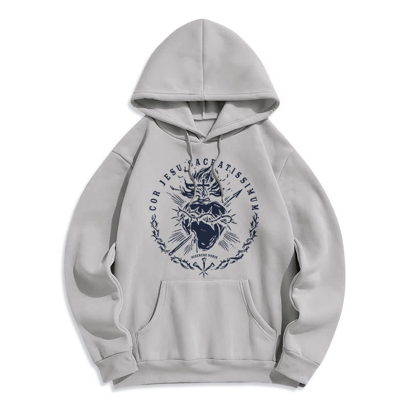 Christiandiscipleshop Classic Style Sacred Heart of Jesus Fleece Lined Polyester Hoodie