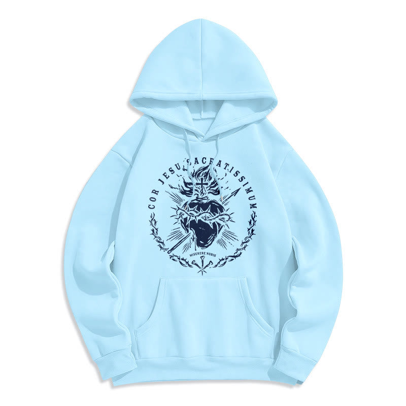 Christiandiscipleshop Classic Style Sacred Heart of Jesus Fleece Lined Polyester Hoodie