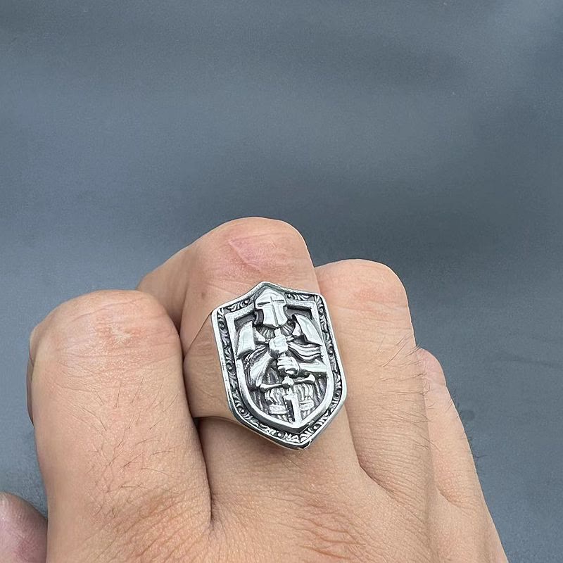 Christiandiscipleshop Classic Style Crusades Shield Sacred Protection Ring