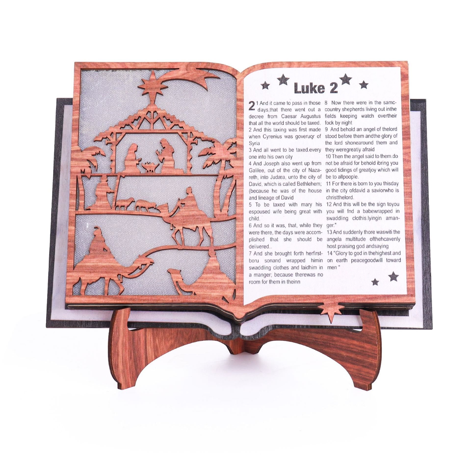Christiandiscipleshop Classic Style Illuminated Nativity Scene Storybook Desktop Decorations Ornament