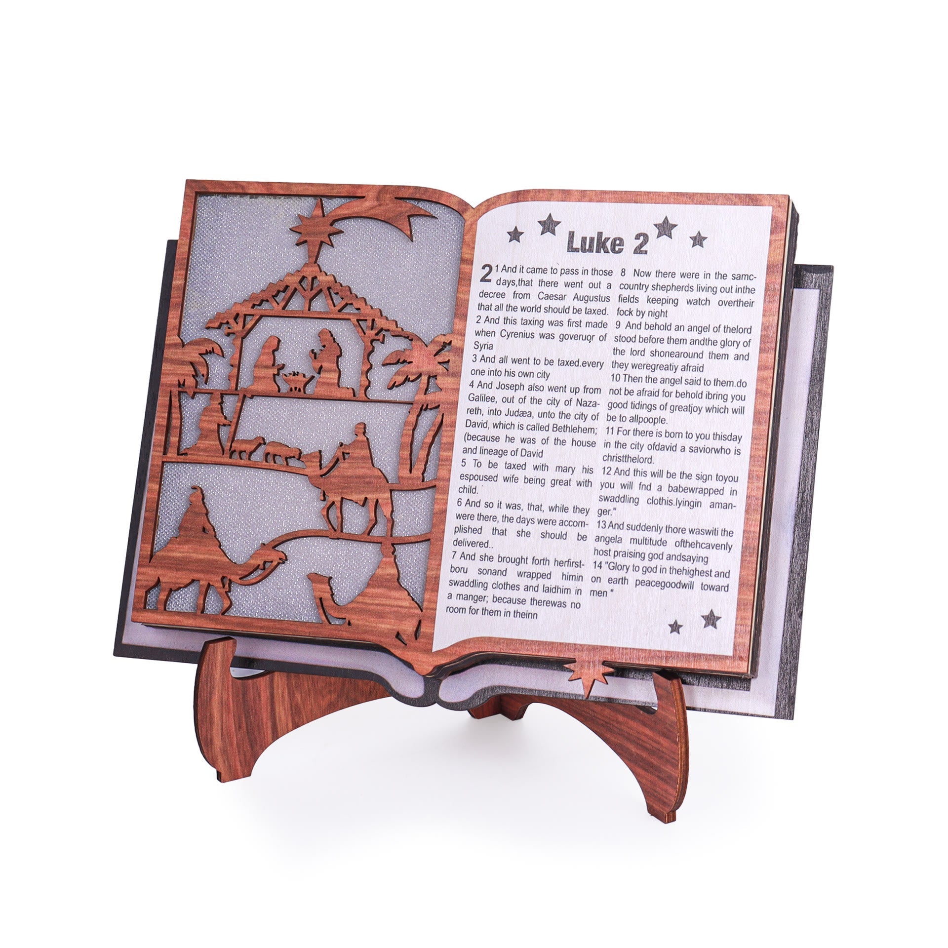 Christiandiscipleshop Classic Style Illuminated Nativity Scene Storybook Desktop Decorations Ornament