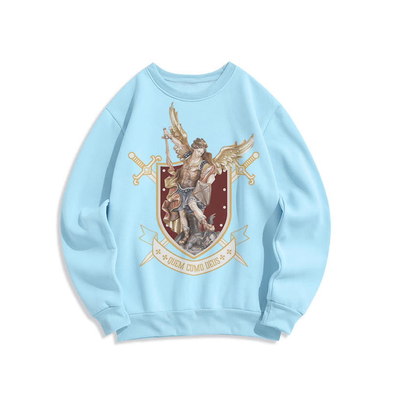 Christiandiscipleshop Classic Style Saint Michael the Archangel Fleece Lined Polyester Sweatshirt