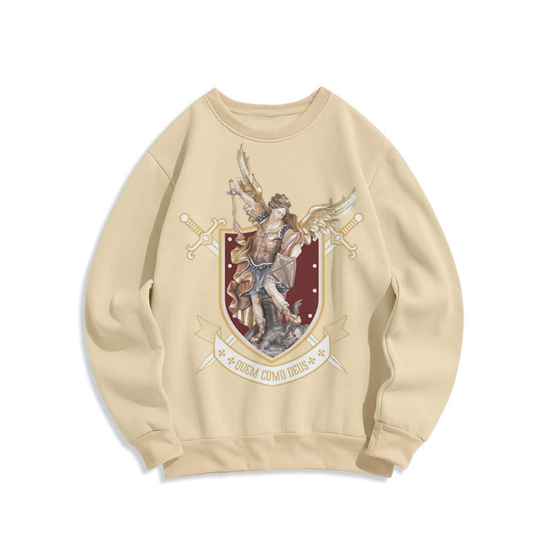 Christiandiscipleshop Classic Style Saint Michael the Archangel Fleece Lined Polyester Sweatshirt