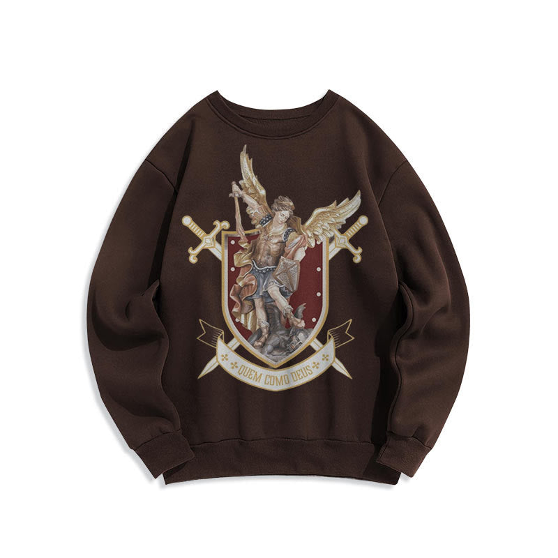Christiandiscipleshop Classic Style Saint Michael the Archangel Fleece Lined Polyester Sweatshirt