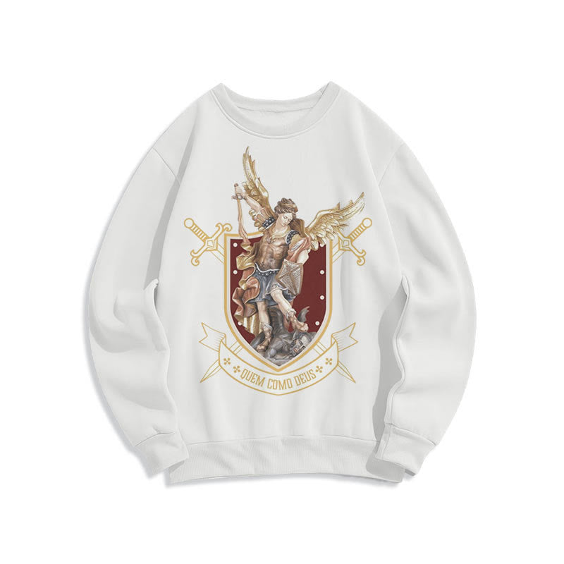 Christiandiscipleshop Classic Style Saint Michael the Archangel Fleece Lined Polyester Sweatshirt