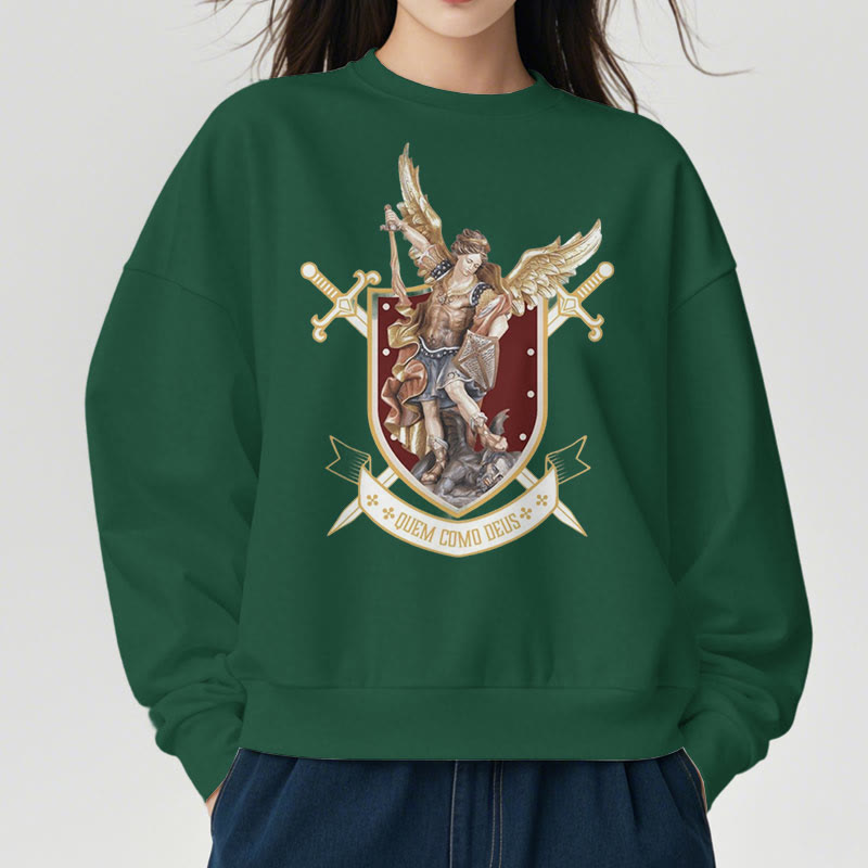 Christiandiscipleshop Classic Style Saint Michael the Archangel Fleece Lined Polyester Sweatshirt