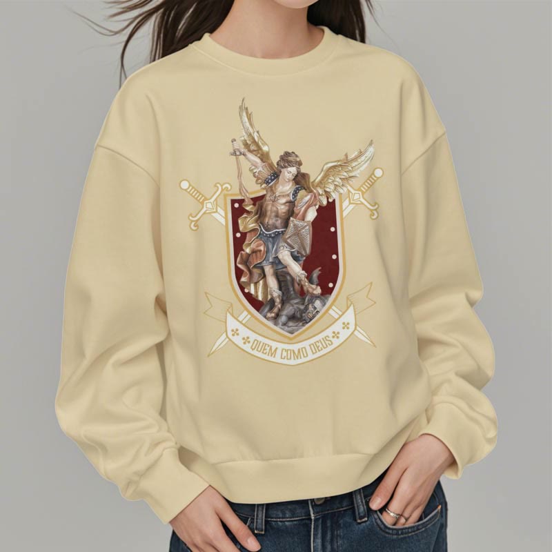 Christiandiscipleshop Classic Style Saint Michael the Archangel Fleece Lined Polyester Sweatshirt