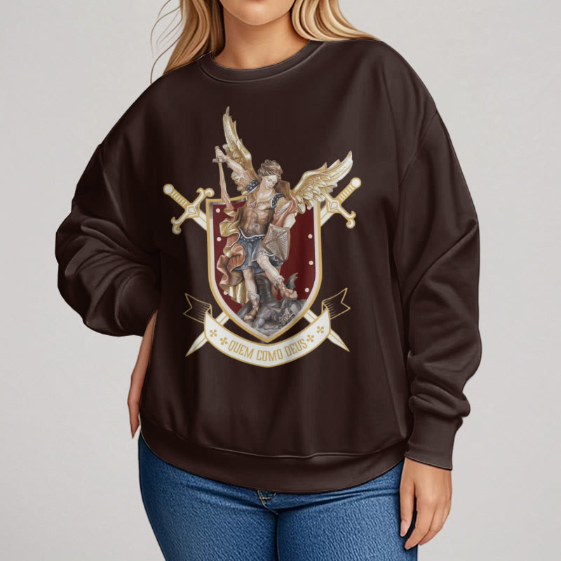 Christiandiscipleshop Classic Style Saint Michael the Archangel Fleece Lined Polyester Sweatshirt