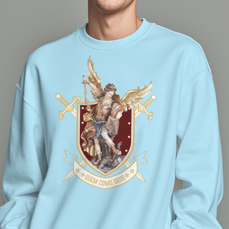 Christiandiscipleshop Classic Style Saint Michael the Archangel Fleece Lined Polyester Sweatshirt