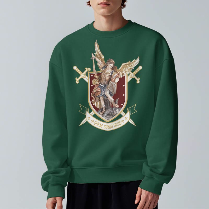 Christiandiscipleshop Classic Style Saint Michael the Archangel Fleece Lined Polyester Sweatshirt