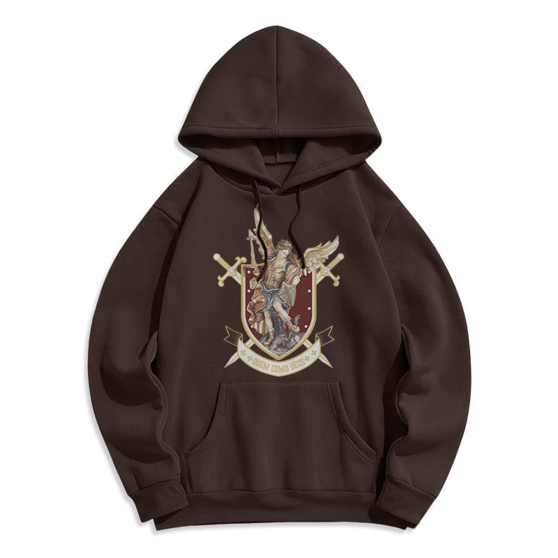 Christiandiscipleshop Classic Style Saint Michael the Archangel Fleece Lined Polyester Hoodie