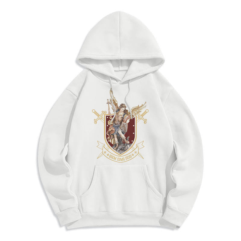 Christiandiscipleshop Classic Style Saint Michael the Archangel Fleece Lined Polyester Hoodie