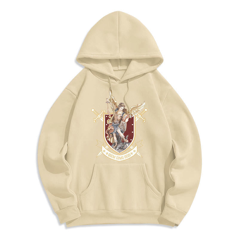 Christiandiscipleshop Classic Style Saint Michael the Archangel Fleece Lined Polyester Hoodie
