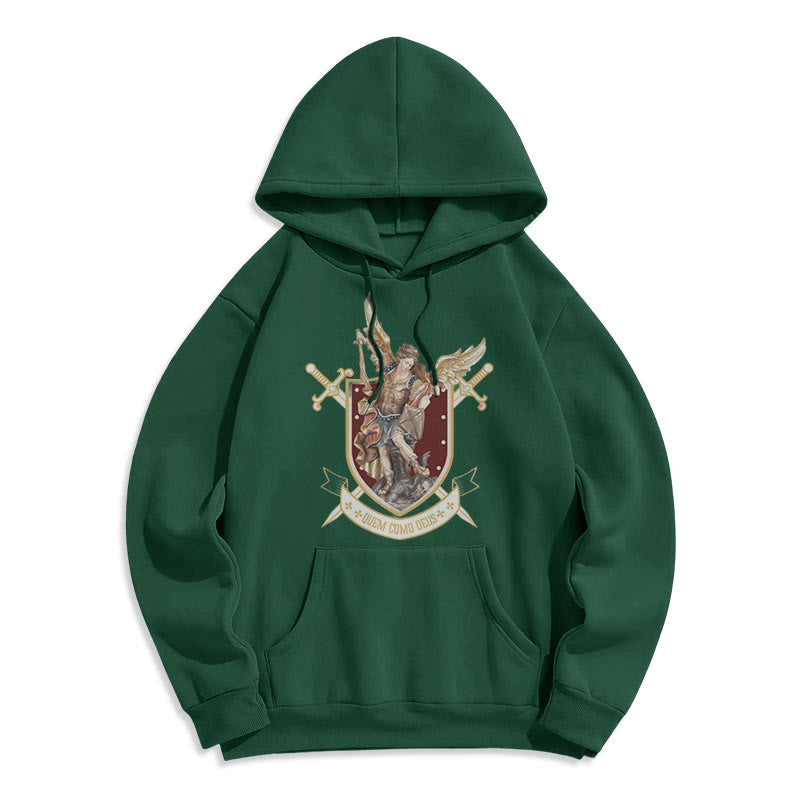 Christiandiscipleshop Classic Style Saint Michael the Archangel Fleece Lined Polyester Hoodie