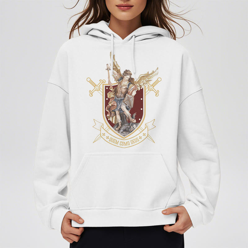 Christiandiscipleshop Classic Style Saint Michael the Archangel Fleece Lined Polyester Hoodie