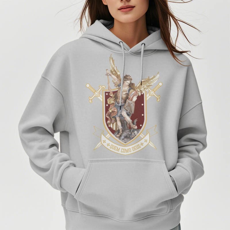 Christiandiscipleshop Classic Style Saint Michael the Archangel Fleece Lined Polyester Hoodie