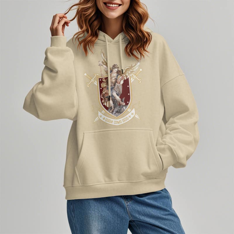 Christiandiscipleshop Classic Style Saint Michael the Archangel Fleece Lined Polyester Hoodie