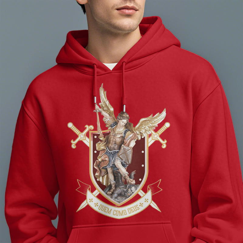 Christiandiscipleshop Classic Style Saint Michael the Archangel Fleece Lined Polyester Hoodie
