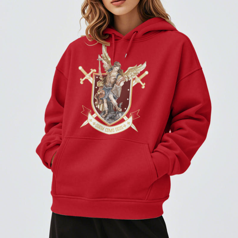 Christiandiscipleshop Classic Style Saint Michael the Archangel Fleece Lined Polyester Hoodie