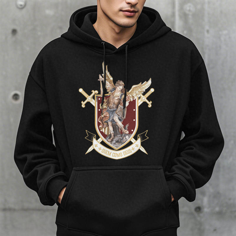 Christiandiscipleshop Classic Style Saint Michael the Archangel Fleece Lined Polyester Hoodie