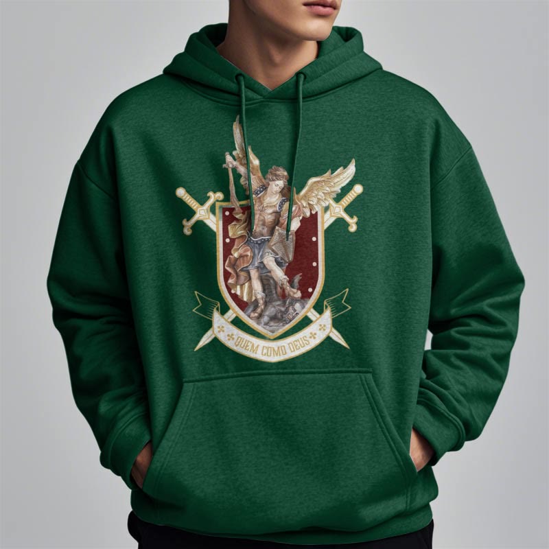 Christiandiscipleshop Classic Style Saint Michael the Archangel Fleece Lined Polyester Hoodie